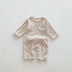 【66-90cm】長袖ロンパース ベビー ワッフル ナチュラル - 画像 (11)