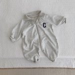 【66-90cm】長袖カバーオール ベビー 英字 シンプル - 画像 (4)