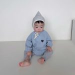 【66-90cm】ロンパース ベビー 韓国風 長袖ハート柄 - 画像 (6)