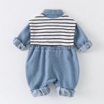 【66-90cm】ロンパース ベビー ショール付き デニム - 画像 (5)