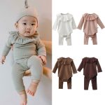【予約販売】【66-90cm】ロンパース ベビー フリル ドット柄