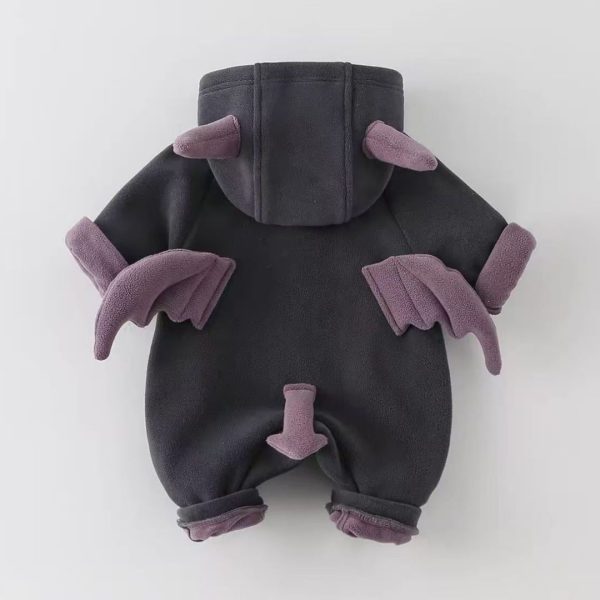 【66-100cm】ロンパース ベビー ボア フリース フード付き