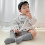 【66-90cm】ロンパース ベビー 数字 プリント ワッフル - 画像 (4)
