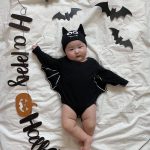 【80-100cm】ロンパース&帽子 キッズ ハロウィン コウモリ - 画像 (4)