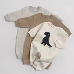 【66-100cm】ロンパース ベビー 恐竜柄 暖かい - 画像 (5)