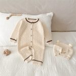 【66-90cm】ロンパース＆帽子 ベビー ボンボン ニット くま - 画像 (10)