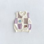 【80-110cm】ベスト 女の子 カラーバリ ニット - 画像 (3)