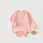 【66-90cm】ロンパース ベビー 馬ロゴ リブ 無地 - 画像 (5)