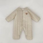 【66-90cm】ロンパース ベビー くま刺繍 中綿 防寒 - 画像 (19)