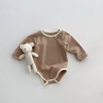 【66-90cm】ロンパース ベビー ナチュラル 無地 - 画像 (4)