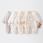 【52-66cm】ロンパース ベビー ナチュラル 防寒