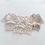 【66-90cm】長袖ロンパース ベビー ワッフル ナチュラル - 画像 (7)