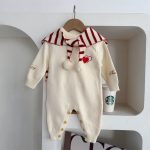 【66-90cm】オールインワン ベビー 暖かい ハート セーラー - 画像 (10)