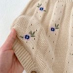 【66-100cm】ロンパースorロンパース ベビー 刺繍 透かし編み - 画像 (15)