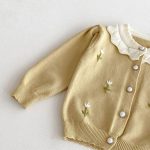 【66-100cm】カーディガン ベビー フラワー セーター - 画像 (8)